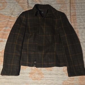 Women's Vintage Akris Dark Plaid Wool Jacket